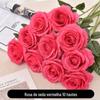Rosa flor de simulação Dia dos Namorados buquê de plástico decoração para casa flor artificial decoração de mesa de sala de estar decoração de flor seca