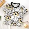 Nova camiseta de algodão de verão infantil de manga curta com gola redonda, manga curta, esportiva, para casa, vendas diretas da fábrica, primeira geração de envio