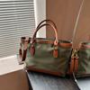 Bolsa Feminina Nova Moda Cor Contrastante Casual Simples para o Dia a Dia Grande Capacidade Ombro Transversal Bolsa Tote Bolsa de Pulso para Mulheres