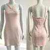 En stock transfronterizo europeo y americano nuevo diseño de vendaje con cuello en V ajustado al cuerpo sin mangas vestido ins ropa de mujer 2026 verano