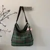 Bolsa Tote Xadrez Retrô para Mulheres 2025 Nova Bolsa de Ombro de Grande Capacidade Estilo Preppy Bolsa para o Dia a Dia Mochila Casual
