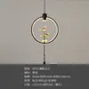 Luminária de Entrada Estética Cor de Noz Transfronteiriça com Proteção para os Olhos, Luminária Pendente Vintage Estilo Song para Sala de Chá, Luminária de Cabeceira para Pousada Novo Estilo Chinês