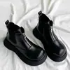 Venta Caliente Otoño Invierno 2026 Nuevo Estilo Estilo Británico Botas Martin Botines Cortos para Mujer Punta Redonda Suela Gruesa Botas que Aumentan la Altura Botas de Caña Mujeres
