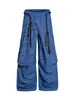 Calça pantalona reta xadrez estilo retrô americano, para homens e mulheres, novo estilo chinês, com cordão na cintura, plissada, folgada, com caimento, calça longa casual