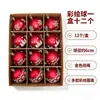 Bolas pintadas de Navidad, 12 piezas en caja de PVC, bolas de Navidad galvanizadas, 6 cm, adornos colgantes para decoración de árbol de Navidad, bolas pintadas a mano