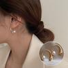 Pendientes de Lazo con Perlas Artificiales para Mujer, Modernos y Únicos, Clip para Oreja Artístico de Nicho, Elegantes Versátiles de Lujo Ligero Exquisitos Accesorios para Oreja Tendencia