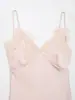 Al por mayor Primavera 2026 Nuevo Estilo Europeo y Americano Ropa para Mujer Textura de Seda Empalme de Encaje Vestido de Tirantes 345364