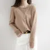 Outono/Inverno 2026 Novo Cardigã Manga Longa Gola Redonda Caimento Solto Suéter Malha Top Versátil Estilo para o Trabalho Roupas Femininas Dropshipping