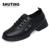 Zapatos de Cuero para Mujer Primavera y Otoño Zapatos Planos para Mamás Cómodos Versátiles Suela Suave Zapatos de Mujer Slip-on Zapatos Casuales para Mujer