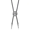 Estrella de Cinco Puntas Cabeza de Toro Aleación Corbata Bolo Cadena Larga de Cuero Estilo Punk Retro para Hombres Comercio Exterior Europeo y Americano Venta al por Mayor
