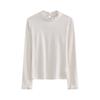 Camiseta Interior con Cuello Alto de Encaje para Mujer en Otoño e Invierno 5 Nuevos Diseños de Nicho Tops de Manga Larga con Interior de Terciopelo Camisetas Interiores