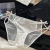 Bragas Sexys de Encaje y Satén con Lazo de Deseo Puro para Chica Francesa, Huecas, Transpirables, de Algodón Puro, de Alta Elasticidad para Mujer