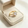 Anillo de Estilo Europeo de Cobre Incrustado con Diamantes Micro-pavimentado con Circonita Grande Geométrico Ovalado Cuadrado Anillo de Dedo Joyería de Moda Fuente de Fábrica