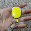 Tarjeta con ranura para pulgar cubierta protectora dura transparente carrete retráctil para insignia negro clip de mosquetón hebilla de fácil extracción
