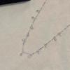 Collar con Borla de Zirconia Gipsophila para Mujer Diseño de Nicho de Lujo Ligero Cadena para Clavícula Simple de Galaxia Rota de Lágrimas de Alta Gama Todo Fósforo