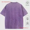 Estilo Lavável Transfronteiriço Estampa de Limão Fresco Algodão Puro Camiseta Lavada Feminina Manga Curta Gola Redonda Manga Curta