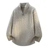 Recomendação de Item Quente Moda Roupa Íntima Roupa Externa Malha Meio Zíper Gola Alta Malharia Fábrica de Malhas Transfronteiriça Pode Bordar Logo