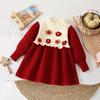 Bebê menina camisola vestido fresco camisola de malha artesanal flor moda primavera outonoinverno vestido de malha