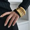 Pulsera de Metal de Moda Transfronteriza Europea y Americana Traje Pulsera Ancha de Hilo Exagerada de Personalidad para Mujer