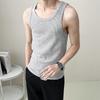 Camiseta sem mangas masculina Basquete Esportes Cor sólida Fitness Costela Vest Casual Estudantes Running Training Trendy Waistcoat