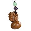 Palo de Rosa Rana Dorada Calabaza Cadena para Teléfono Móvil Colgante para Coche Talla en Madera Artesanías Estilo Antiguo Llavero Joyería
