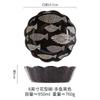 Cuenco de cerámica de estilo japonés en relieve de 8 pulgadas, tazón grande con forma de loto para ensalada de frutas, tazón para hornear arroz, tazón para verduras para el hogar.