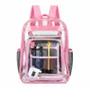 Mochila Transparente Transfronteiriça da Amazon Bolsa de Ombro Dupla em PVC Bolsa Escolar de Gelatina Bolsa de Ombro Dupla de Grande Capacidade Bolsa Escolar para Alunos do Ensino Fundamental e Médio