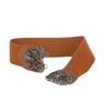 Popular Europeo y Americano Versátil Cubre Cintura Elástico Vestido Vintage de Plumón Hebilla de Flor Cinturón Elástico de Mujer SY-3168