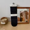 Calcetines retro de estilo coreano para mujer para otoño e invierno, calcetines sin costuras hasta la mitad de la pantorrilla con algodón de Xinjiang, patrón de diamantes, encaje ondulado y diseño superpuesto