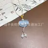 Colgante de Ojo de Gato Estrella y Luna Lindo y Etéreo, Colgante de Ojo de Gato y Jade Durazno Estilo Nicho, Popular en Zonas Turísticas