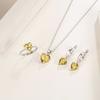 Pendientes de circonita de amor para mujer, anillo creativo con forma de corazón, collar con colgante, conjunto de tres piezas, personalizado, decoración de alta gama
