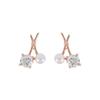 Aretes Cruzados para Mujer, Diseño de Nicho, Aretes para el Trabajo, Simples y de Lujo Ligero, Aros con Circonitas Microincrustadas, Nuevo al por Mayor
