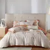 Juego de cuatro piezas de alta gama engrosado hecho de algodón 100% puro, tela cepillada, incluye sábana plana, funda de edredón y sábana bajera, textiles para el hogar Nantong para invierno
