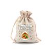 Bolsa de algodón con cordón para Navidad, venta al por mayor, para dulces, bocadillos, manzanas, regalo de Navidad