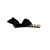 Novo veludo Chanel estilo clipe lateral preto requintado pérola arco hairpin high-