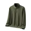 Sudadera de Terciopelo Alemán para Hombre, 300g, Media Cremallera, Cuello Alto Pequeño, Casual, Otoño e Invierno, Versátil, Moderna, Tendencia, Terciopelo Alemán de Doble Cara