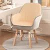 Silla de Maquillaje Estilo Crema para Dormitorio de Niña, Silla Giratoria con Respaldo, Lujo Ligero, Silla Avanzada para Uñas, Taburete para Tocador