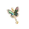 Conjunto de pérolas de concha de abalone colorido de alta qualidade DIY joias requintadas de luxo leve com agulha de prata S925 com design de borboleta estilo floresta