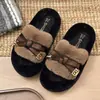 Pantuflas peludas para mujer para usar en exteriores, nuevos zapatos peludos de moda primavera y otoño 2026, zapatos con cordones, pantuflas de algodón de suela gruesa y plataforma