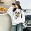 Roupas Infantis para Meninas 2026 Estilo Primavera/Outono Cartoon Gradiente Tie-Dye Moletom Fashion para Menina Largo Versátil Gola Redonda Top Tendência