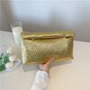 Bolso de Mano Versátil Casual para Mujer 2025 Nuevo Estilo Coreano Personalizado Tejido con Patrón en Relieve Plegable Bolso tipo Sobre Diario para Mujer