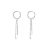 Pendientes Largos Doudou para Mujer Estilo Coreano Estilo Frío Punk Cool y Guapo Estilo Largo Cadena Geométrica Borla Hebilla para Oreja Individual
