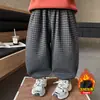 Pantalones de Forro Polar para Niños 2025 Nuevo Invierno Engrosados Integrados de Forro Polar Estilo Linterna para Niños, Pantalones Largos a Cuadros para Niños