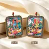 Colgante Thangka Doble Cara Repujado con Patrones Personalizables de Tara Verde, Zaki Lhamo, Karma Amarillo y los Ocho Grandes Budas, en Estilo Étnico