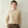 Suéter de Cachemira de Cuello Alto Grueso para Mujer, Jersey de Cachemira Holgado Corto para Otoño e Invierno, Punto de Fondo