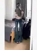 Jeans de Tiro Bajo Acampanados de Moda para Mujer, Nuevo Estilo Coreano de Otoño, Corte Ajustado, Pantalones Versátiles Elegantes de Longitud Completa
