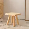 Sala de estar de hogar escandinavo Taburete pequeño de madera maciza Entrada Cambiador de zapatos Dormitorio Banco para sofá Taburete bajo Mesa de centro para pies Taburete cuadrado