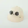 Sombrero de ala ancha para bebé niña para exteriores, medio de malla, protección solar, sombrero lindo con gafas, sombrero de bebé desmontable, sombrero de pescador para niños, venta al por mayor