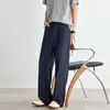 Pantalones Casuales de Pierna Ancha para Hombre de Verano 2026, Elegantes Pantalones Rectos de Corte Holgado para Ir al Trabajo, Azul Marino, En Stock