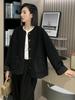 Abrigo de Piel Redondo Estilo Chanel Otoño e Invierno 2023 Nuevo Holgado Versátil Top cárdigan